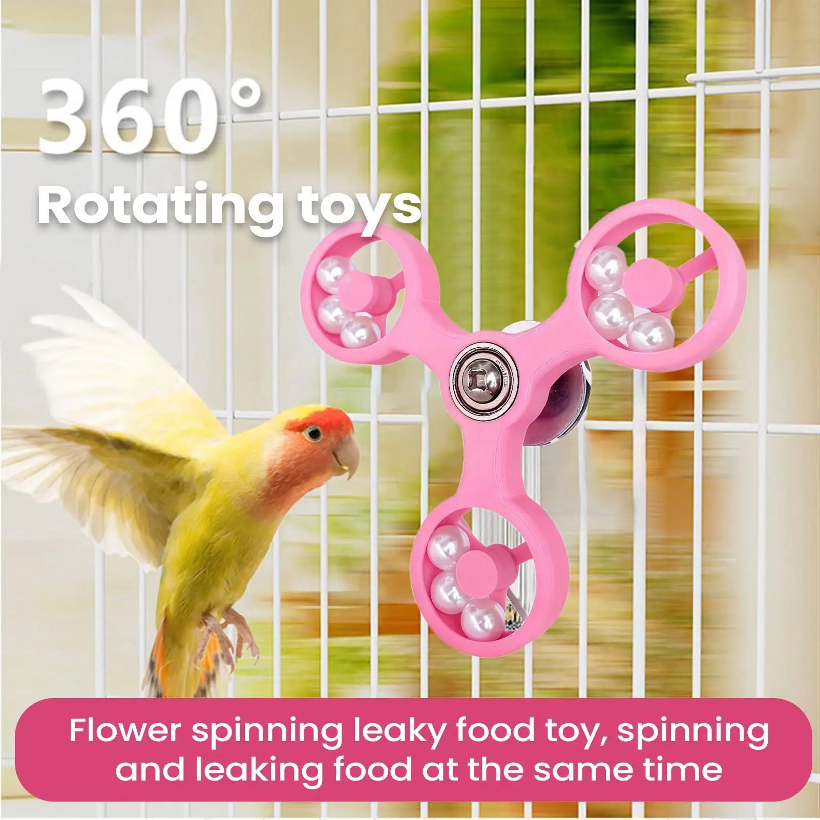 NOCCLILI Interactive Parrot Spinner Toy — Mental Stimulation & Cage Enrichment