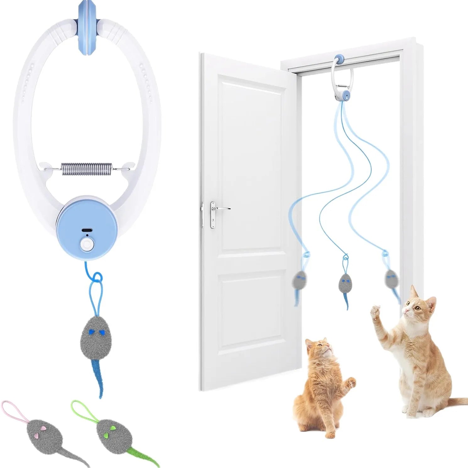 Hanging Cat Teaser Toy — Elastic Swing Disc for Active Play