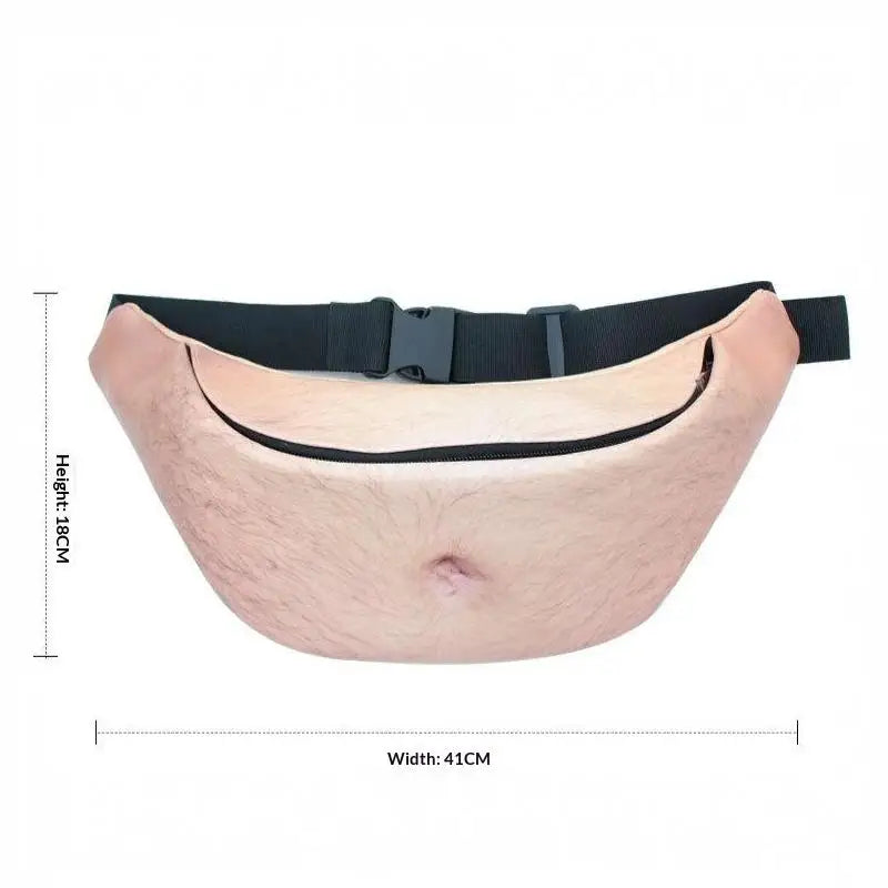 ZTBBAO Realistic Fake Belly Fanny Pack — Funny Prank Waist Bag for Parties