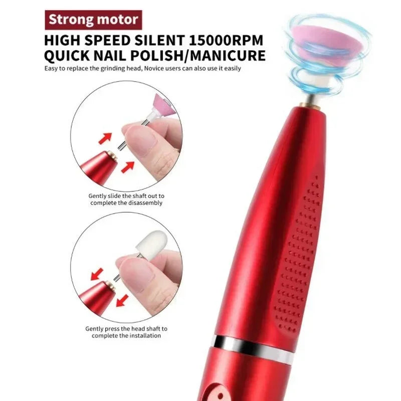 Electric Nail Polisher Drill — Professional Manicure & Grinding Tool