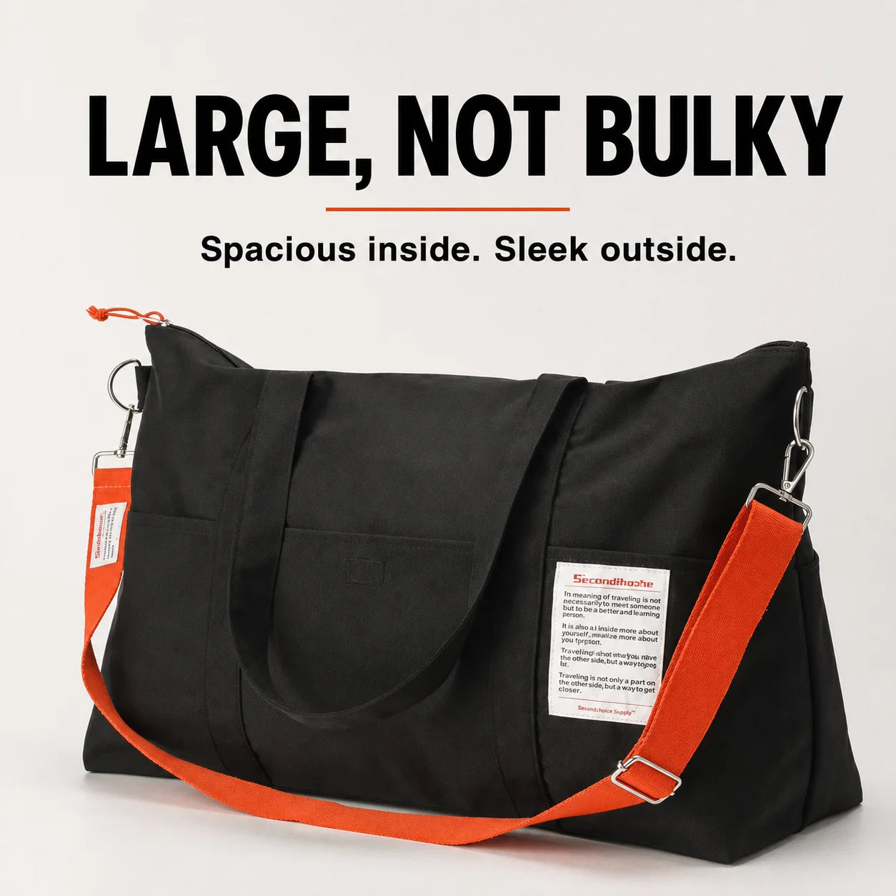 POTRAVEL.DESIGN Large Capacity Travel Duffel Bag — Multi-Pocket Weekender with Luggage Sleeve