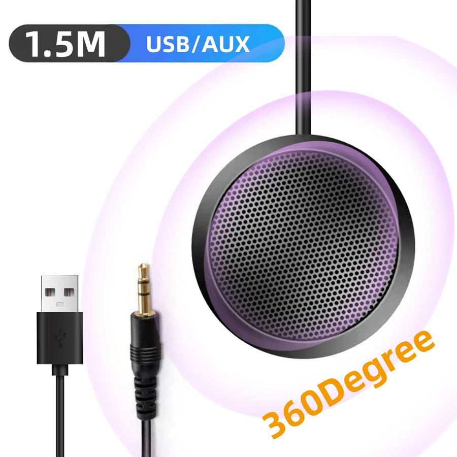 Shunmaii Omnidirectional Conference Microphone — 360° Pickup for Video Calls