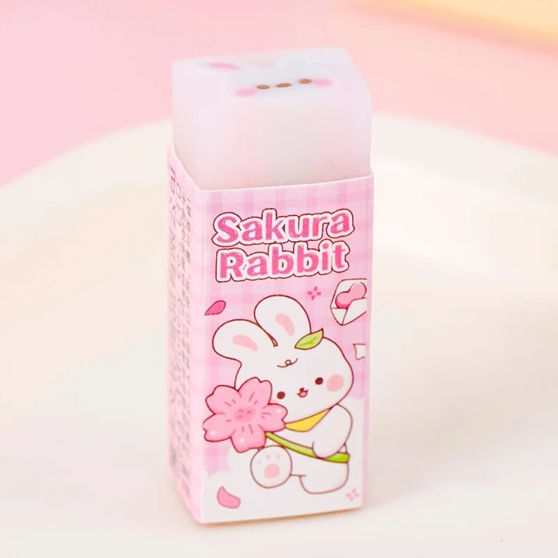 Assorted Cartoon Fruit Jelly Erasers — Fun Student Stationery Set