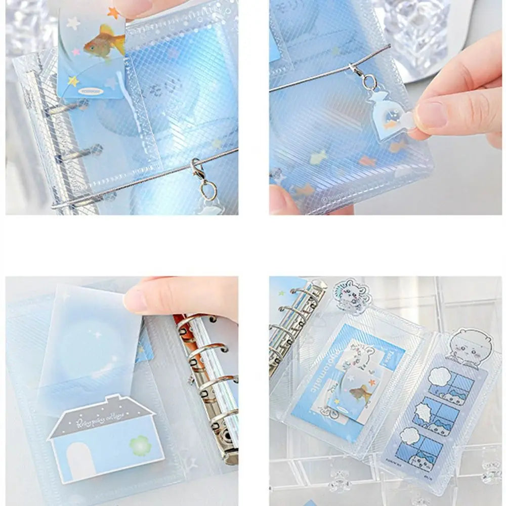 Cartoon Loose-Leaf Mini Notebook — Portable Twill Binder Journal