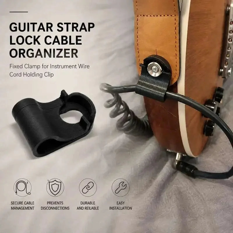 Guitar Strap Lock Wire Keeper — Instrument Cable Retaining Clip, 2-Pack