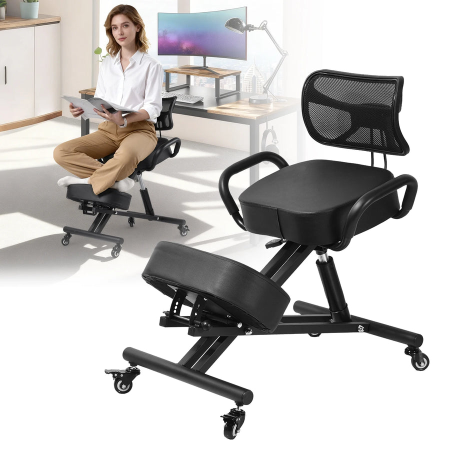 Ergonomic Kneeling Chair — Adjustable Back Support for Office Work
