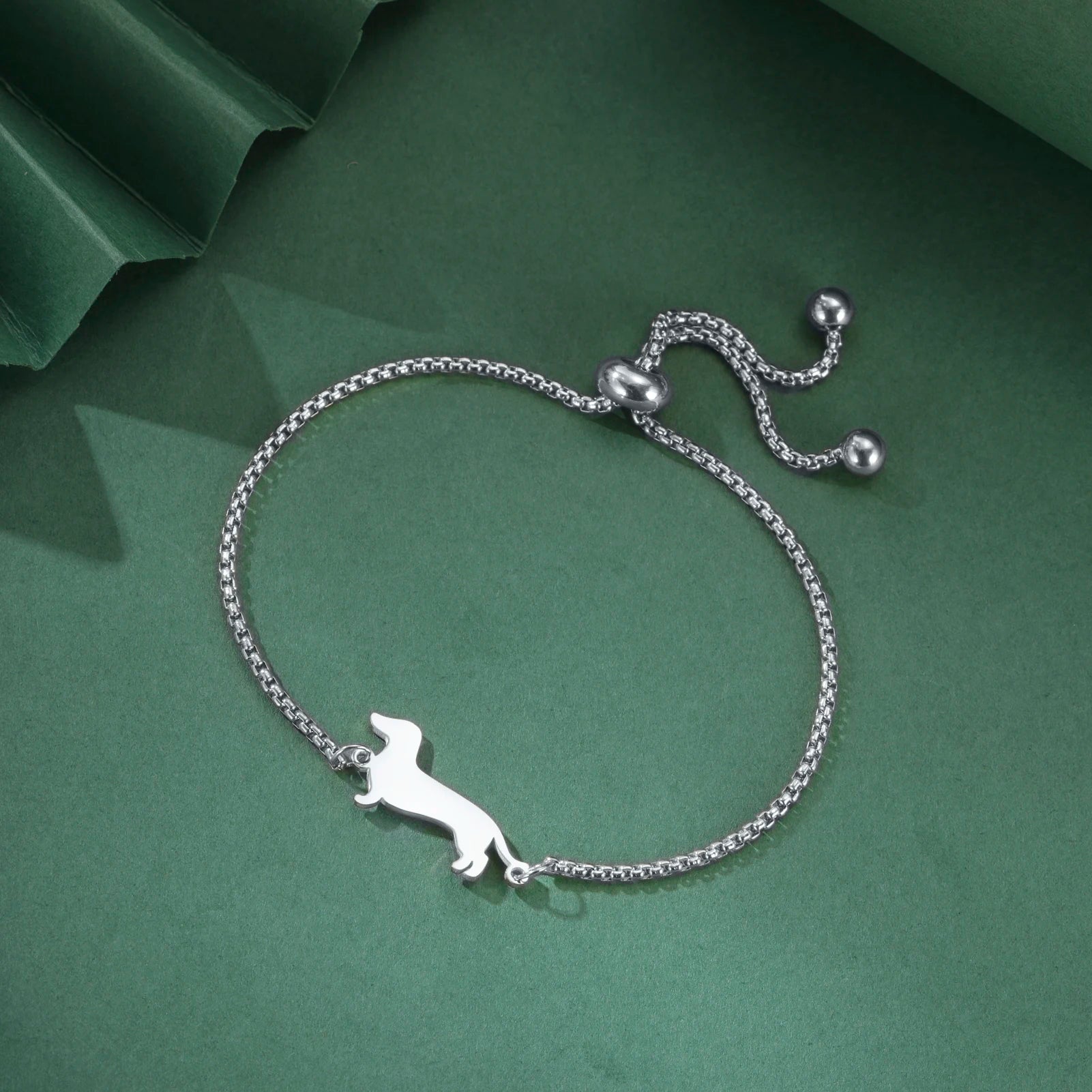 Dachshund Dog Stainless Steel Bracelet — Elegant Animal Jewelry for Women
