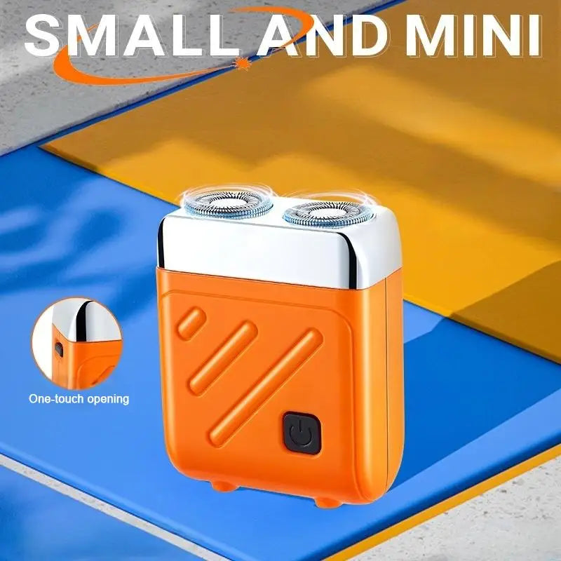 Portable Mini Electric Razor — Dual Ring Rotary Shaver for Men