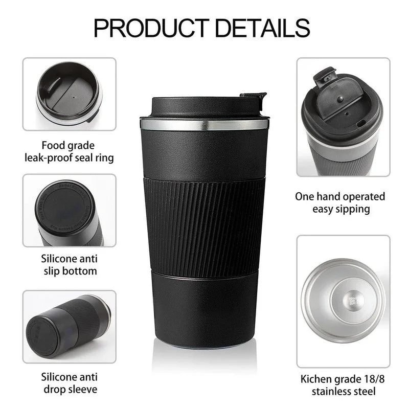 Simbuid Stainless Steel Thermal Mug — Insulated Travel Coffee Cup