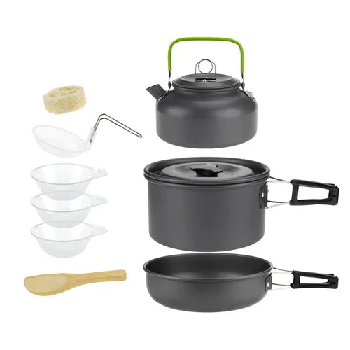 leaftour Camping Cookware Set — Lightweight Aluminum Pot and Pan Kit