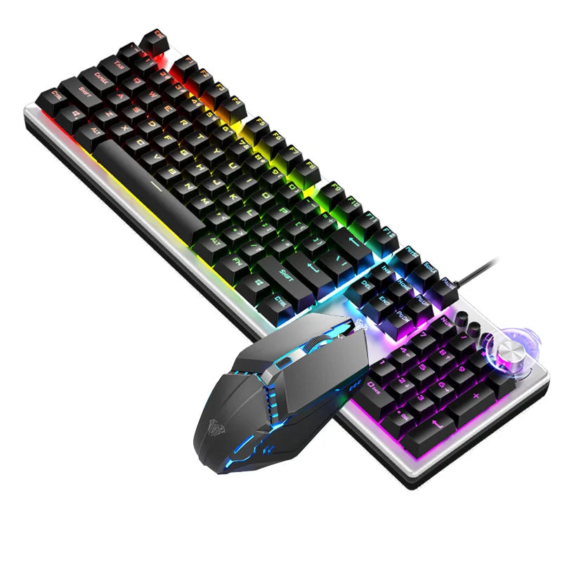 FALAIXILUO T200 Wired Gaming Keyboard and Mouse Combo — Backlit Multimedia Set