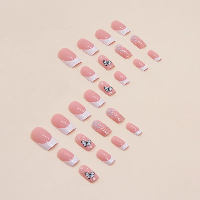 Coffin Shaped Press On Nails — 3D Printed Effect False Nail Set