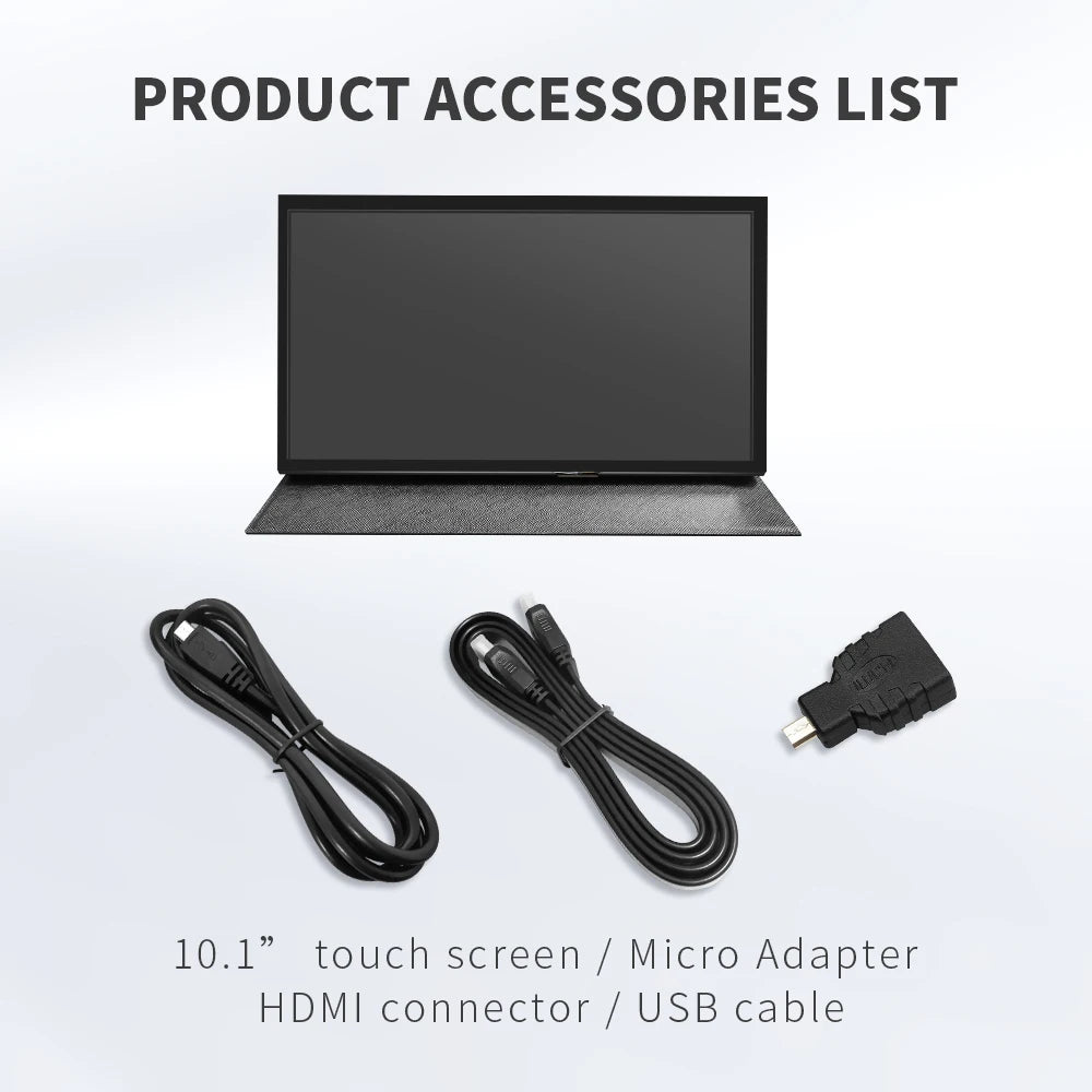 POWKITO 10.1 Inch Portable Touchscreen Monitor — HD LCD Display for PC and Mini Computers