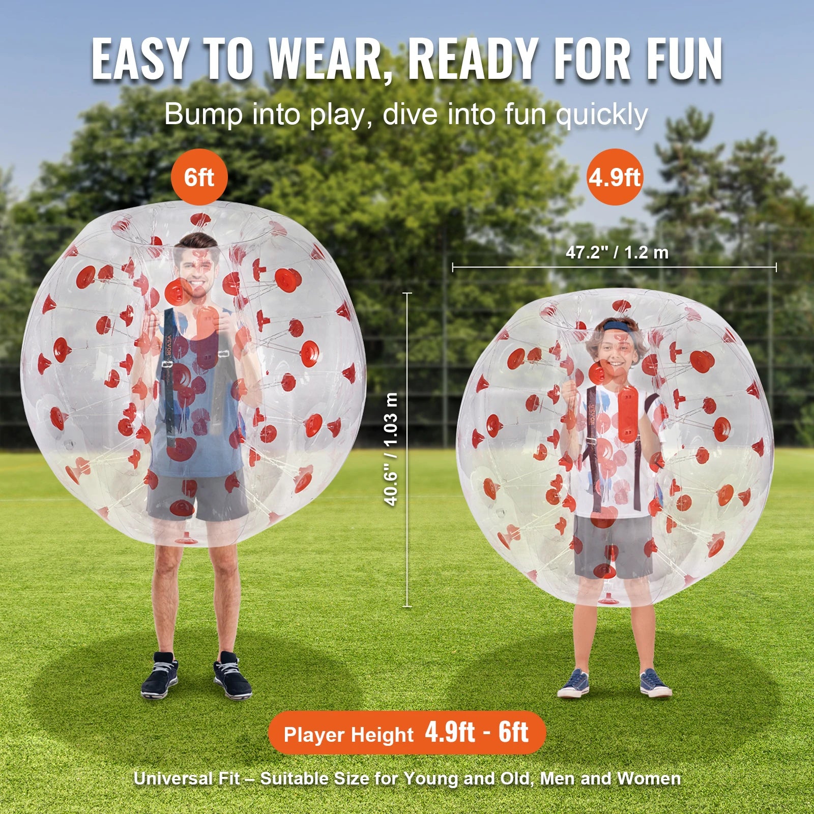 SucceBuy Inflatable Bumper Balls — Durable Body Sumo Zorb Toy for Adults