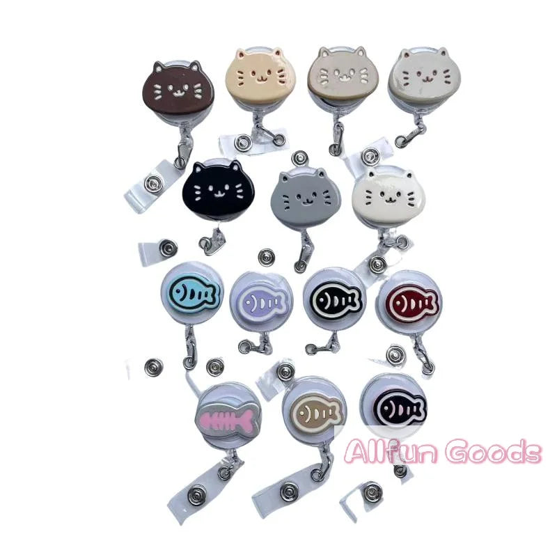 Cat-Shaped Retractable Badge Holder — Anti-Loss ID Reel for Nurses and Students