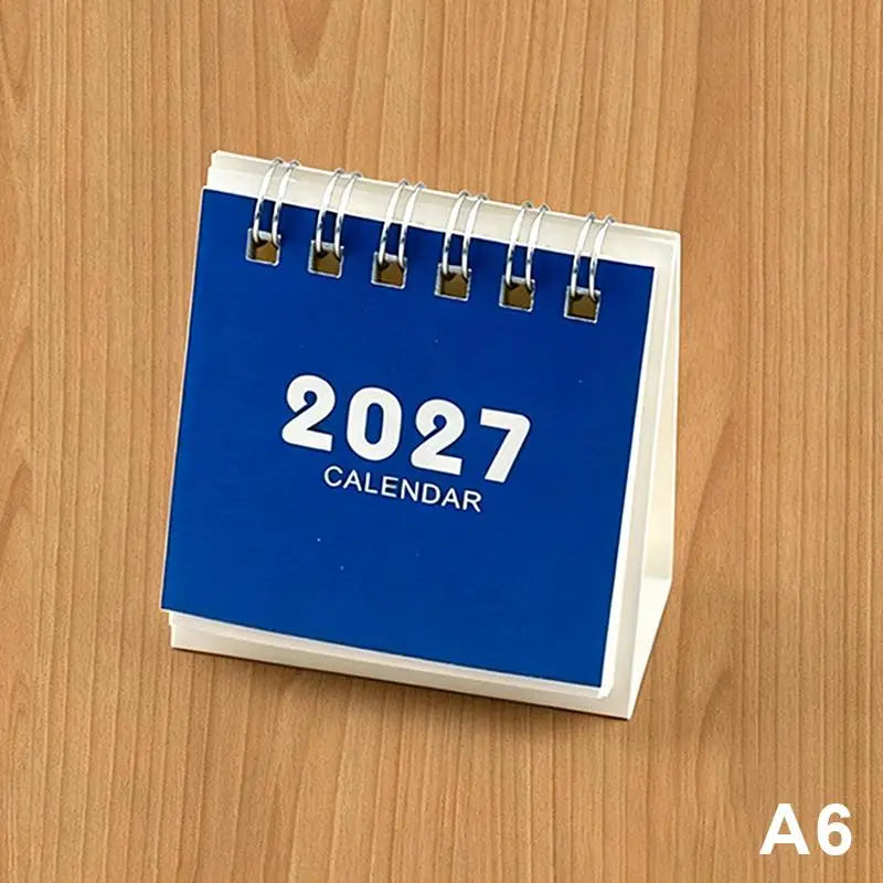 2027 Portable Desk Calendar — Compact Daily Planner for Home and Office
