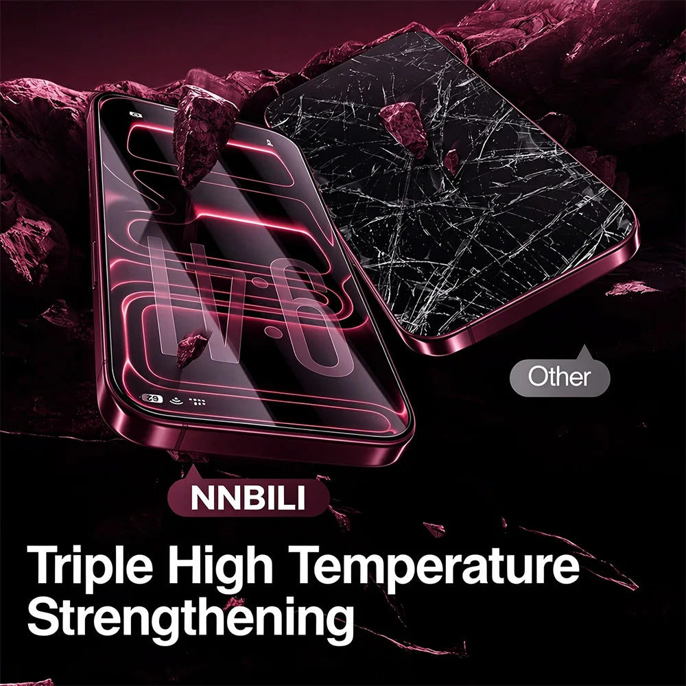 NNBILI Anti-Peeping Screen Protector — Privacy Tempered Glass with Installation Tray
