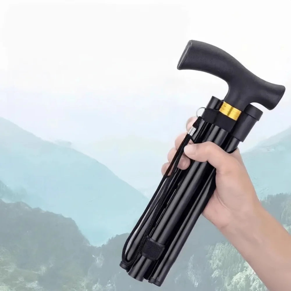 Foldable Aluminum Hiking Stick — Lightweight Telescopic Walking Pole
