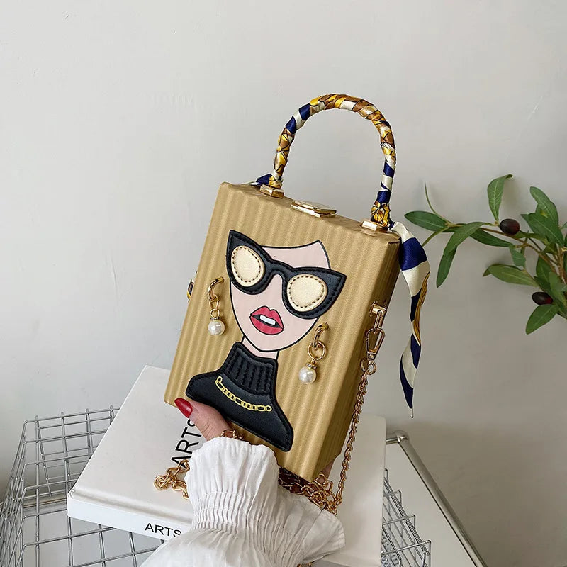 Permanently Leather Evening Bag — Luxury Box Clutch for Parties
