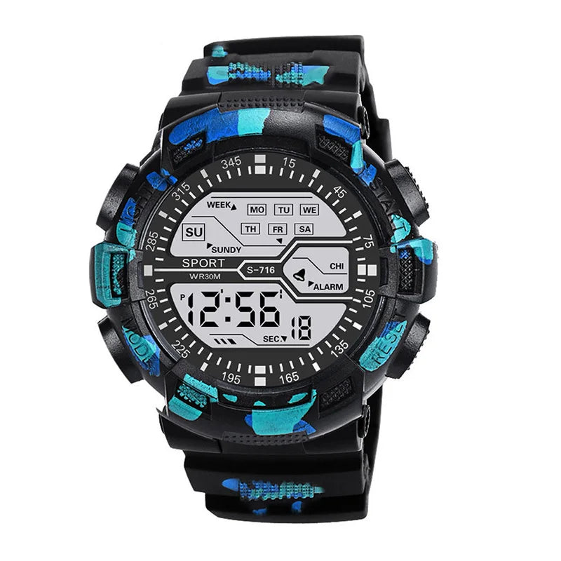 YIKAZE Men's Digital Sports Watch — Waterproof LED Military Wristwatch