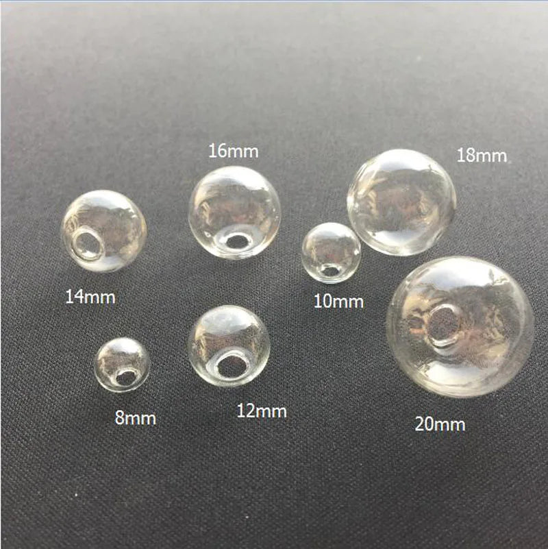 Hollow Glass Ball Orbs — Clear Bubble Vials for Jewelry Making