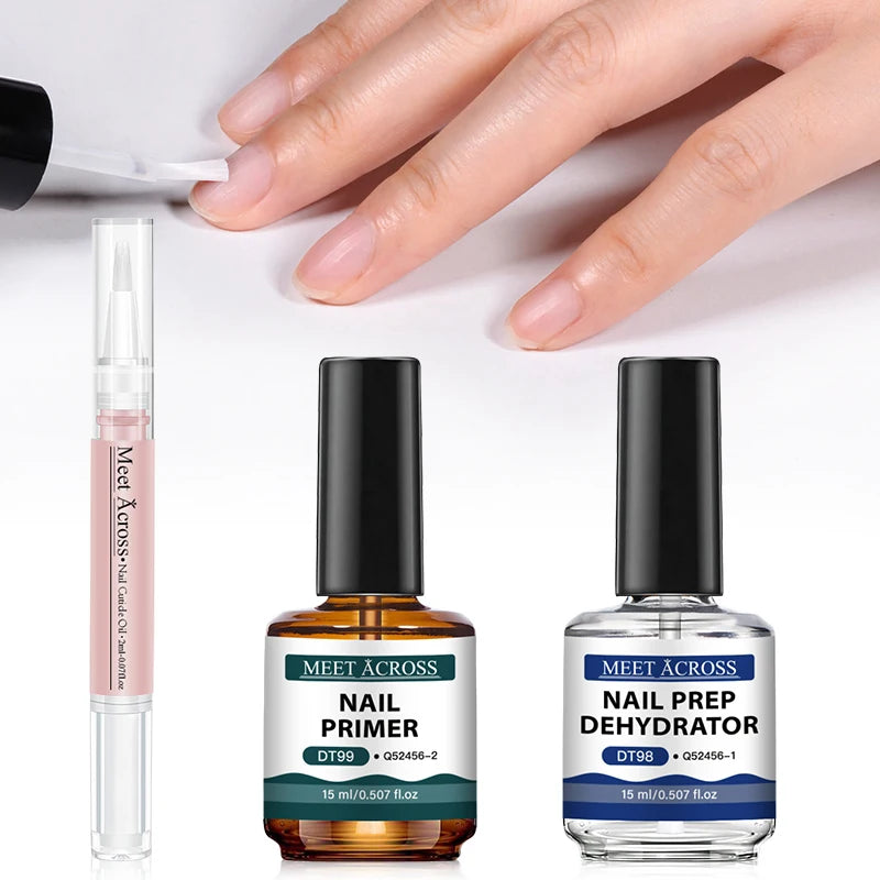 MEET ACROSS Nail Prep Dehydrate Kit — Long Lasting Gel Polish Set