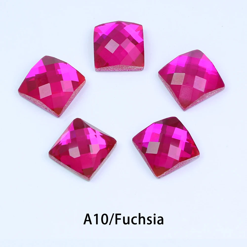 Square Glass Rhinestones — Flatback Crystal Gems for Nail Art & Crafts