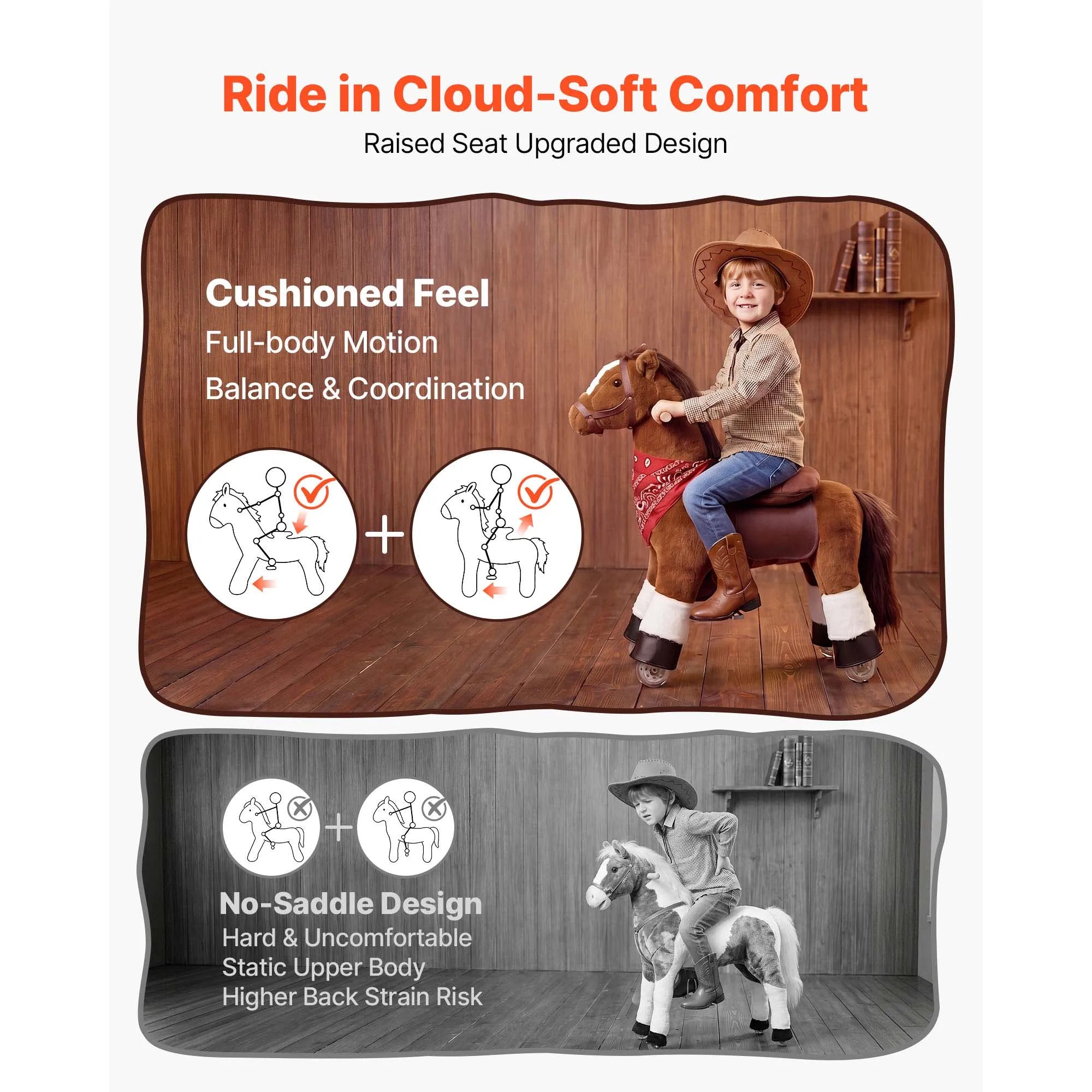 SucceBuy Kids Ride On Horse — Interactive Pony Toy with Sound Effects