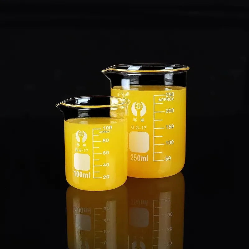 Borosilicate Glass Beaker Set — Heat-Resistant Measuring Cups for Science