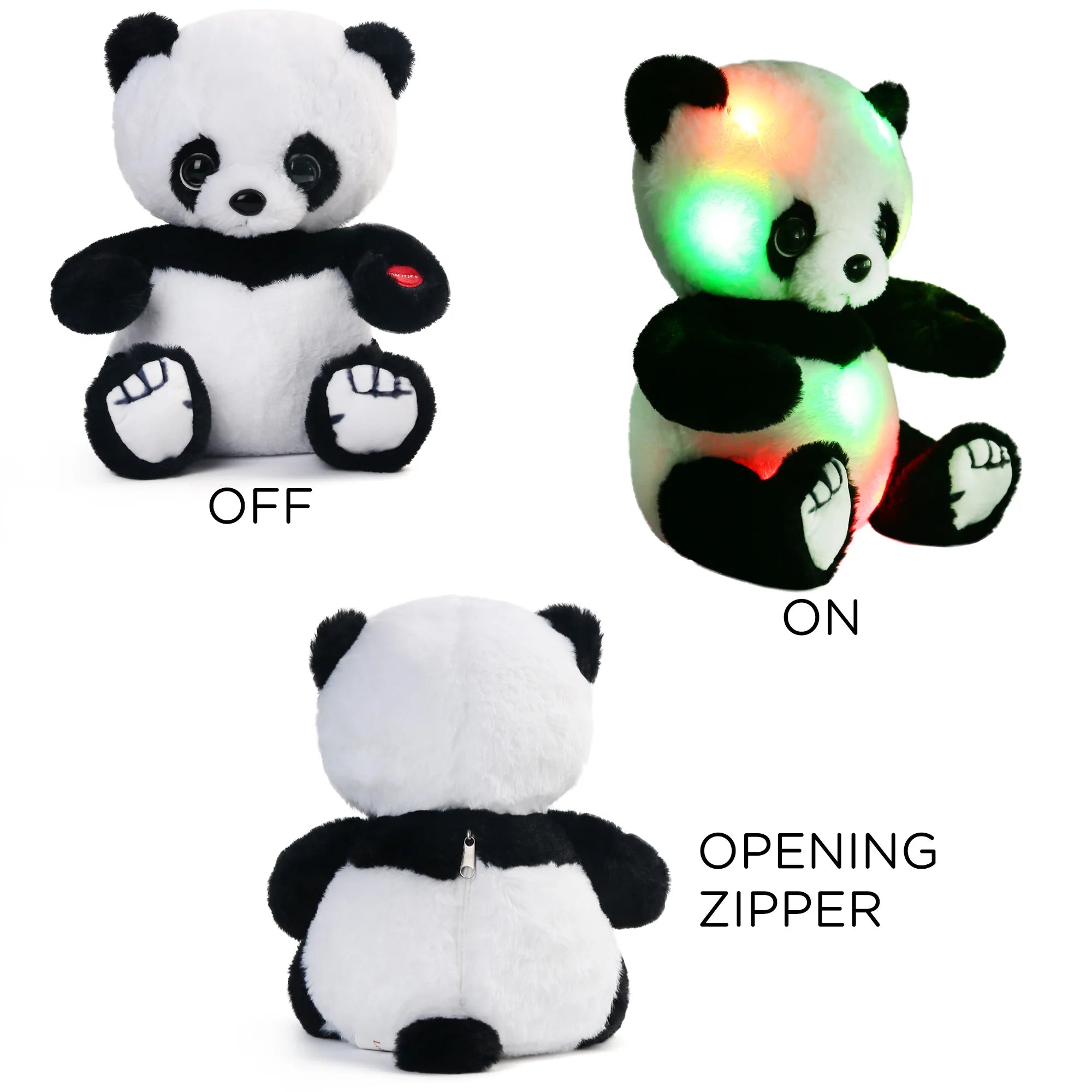 Light Up Panda Plush Toy — Kawaii Stuffed Animal with LED Light