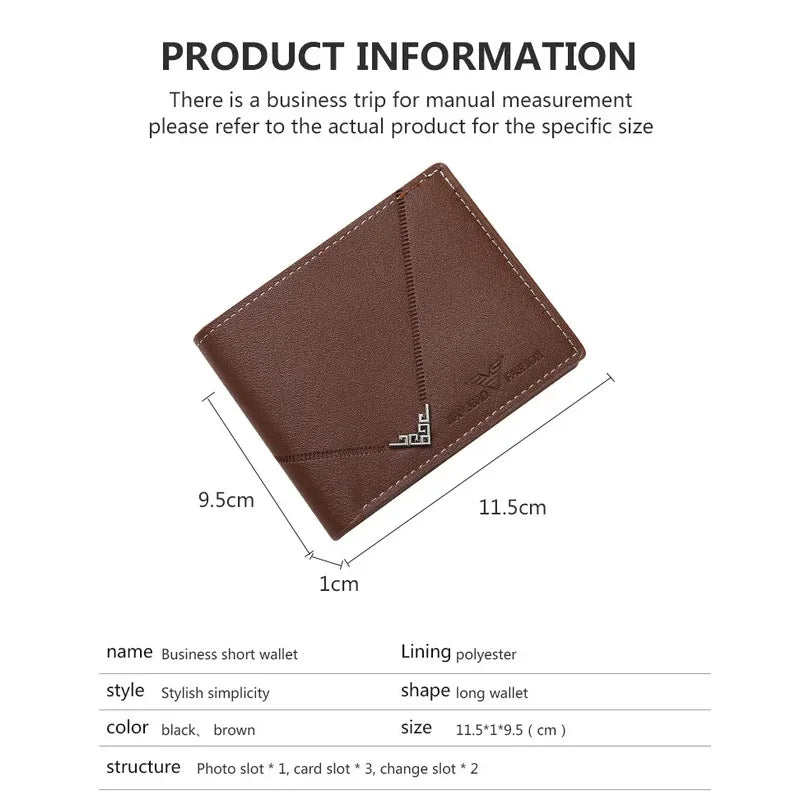 Slim Leather Bifold Wallet — Minimalist Front Pocket Card Holder