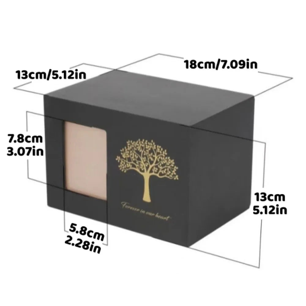 Tree of Life Pet Memorial Urn — Wooden Cremation Box with Photo Frame