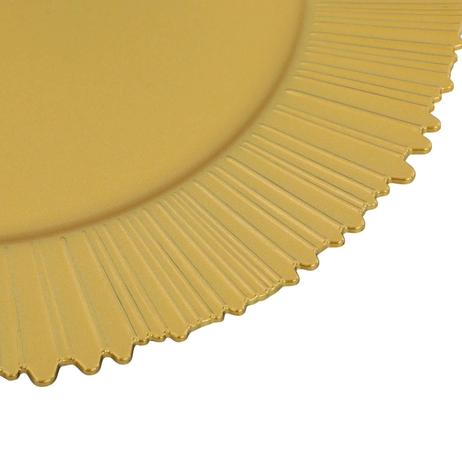 Gold Scalloped Charger Plates — 100-Pack Elegant Table Decor for Weddings