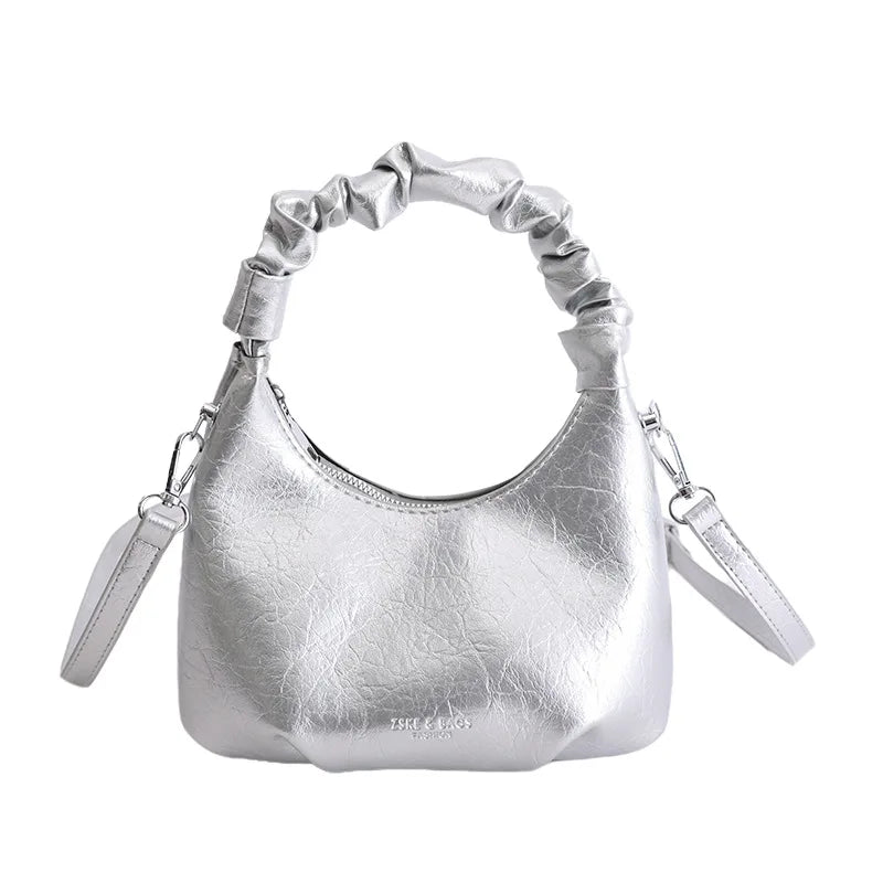 miflame Women's Pleated Crossbody Bag — Chic Top Handle Shoulder Bag
