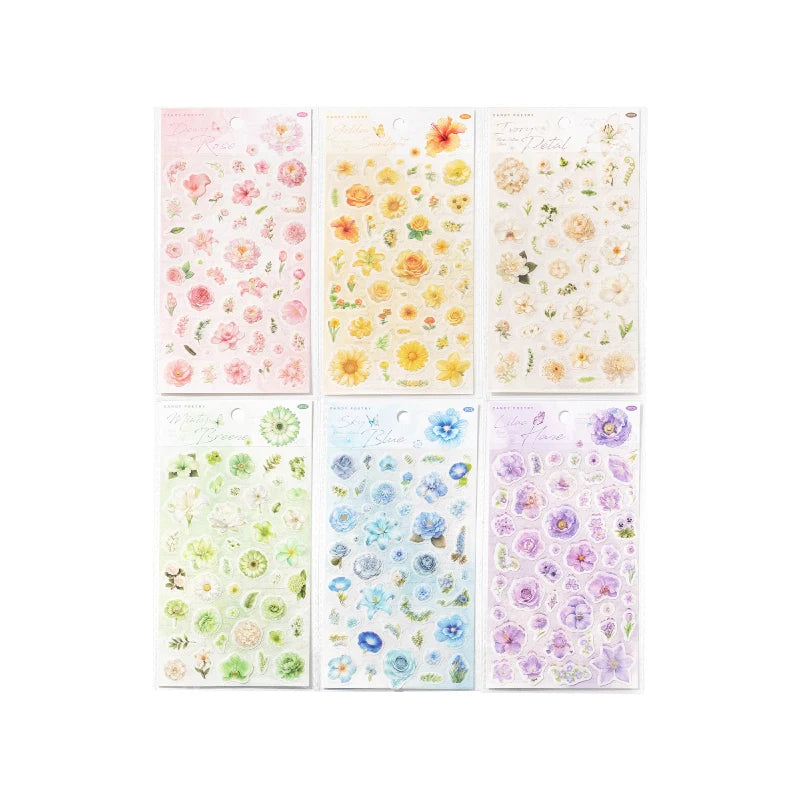 Large Floral Plant Stickers — Decorative Botanical Decals for Scrapbooking