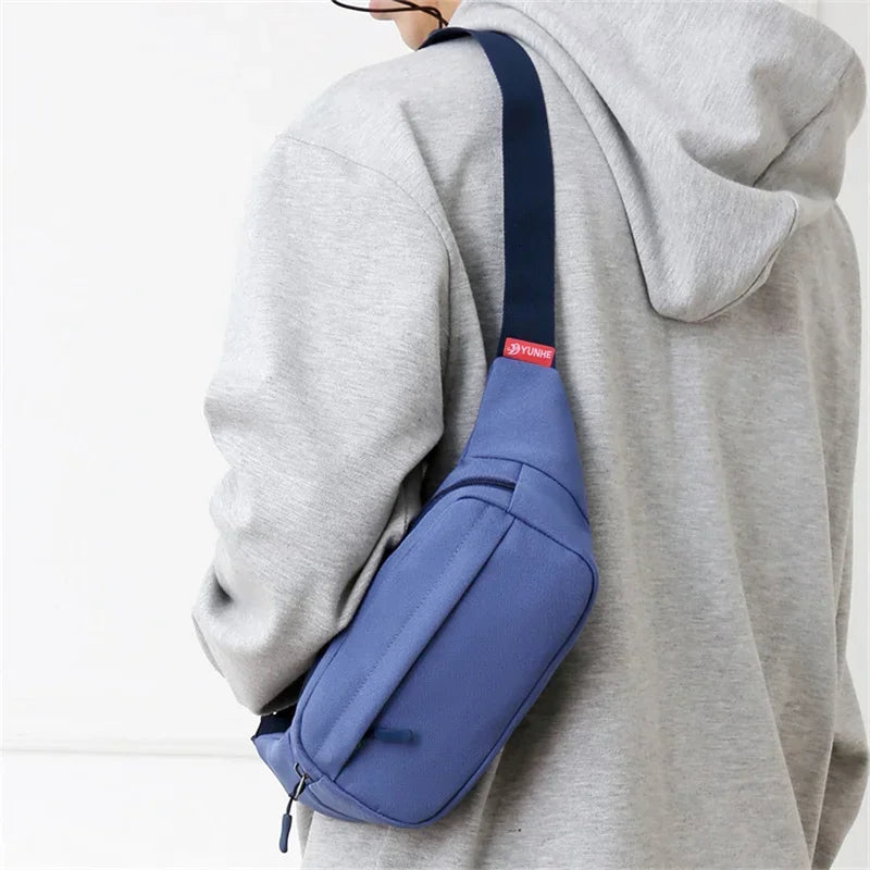 Unisex Canvas Waist Bag — Casual Crossbody Shoulder Pack for Sports