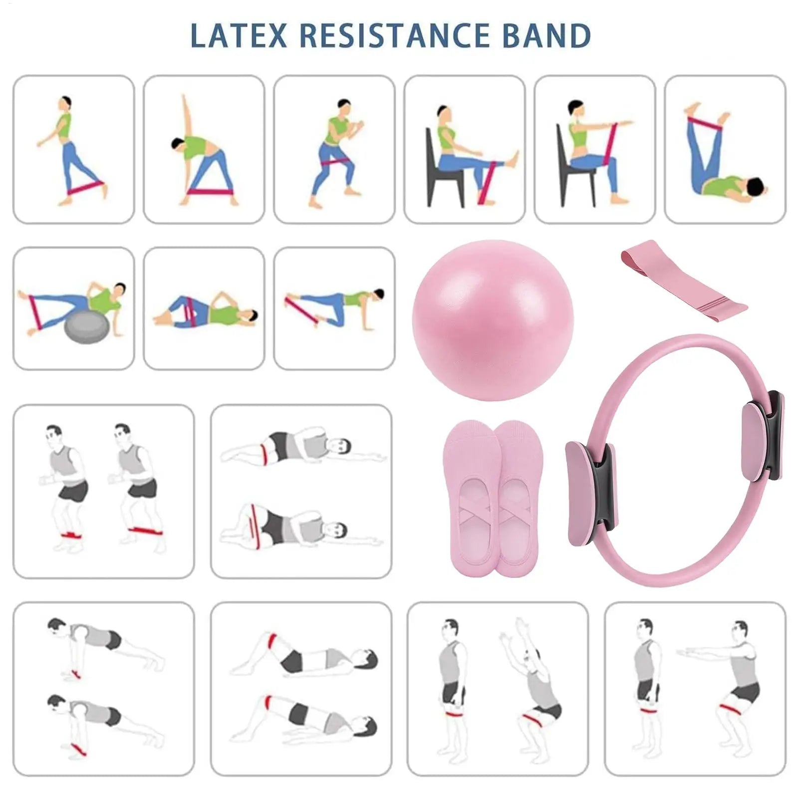 Pilates Ring and Ball Exercise Set — Core Strength & Resistance Training