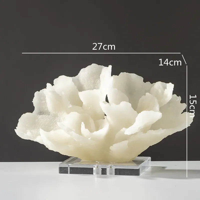 ZIZI FISH Resin Coral Sculpture — Decorative Hollow Crystal Ornament