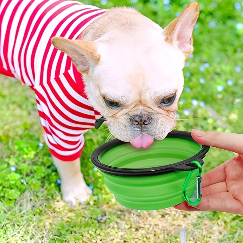 Collapsible Pet Food Bowl — Portable Silicone Travel Dish for Dogs and Cats