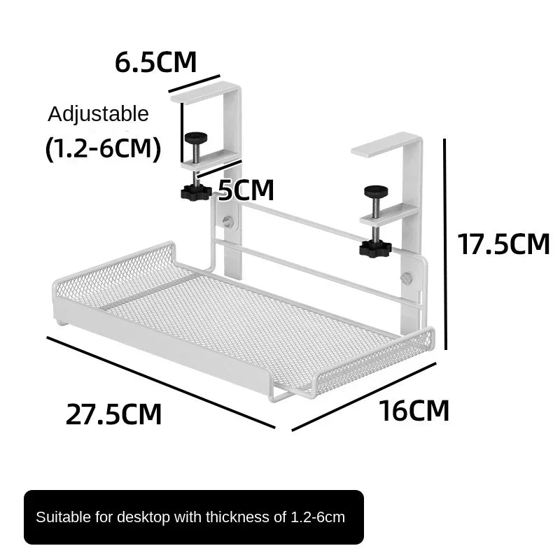 SMHXIANGQIANJIN Under Desk Cable Management Tray — No-Drill Steel Wire Organizer