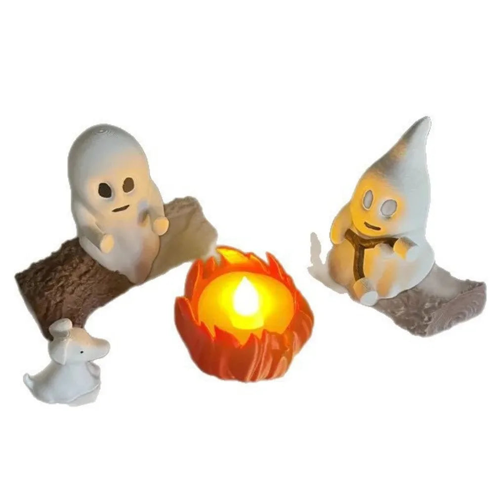 Halloween Ghost Campfire Decor — Spooky Outdoor Party Ornament Set