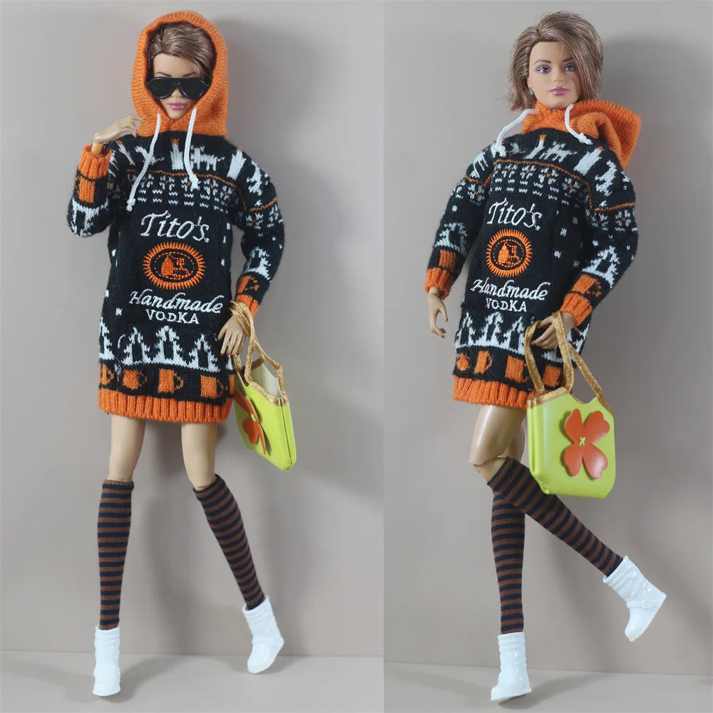 Handmade Doll Outfit Overcoat — Fashionable Accessory Set for 11.5 Inch Dolls