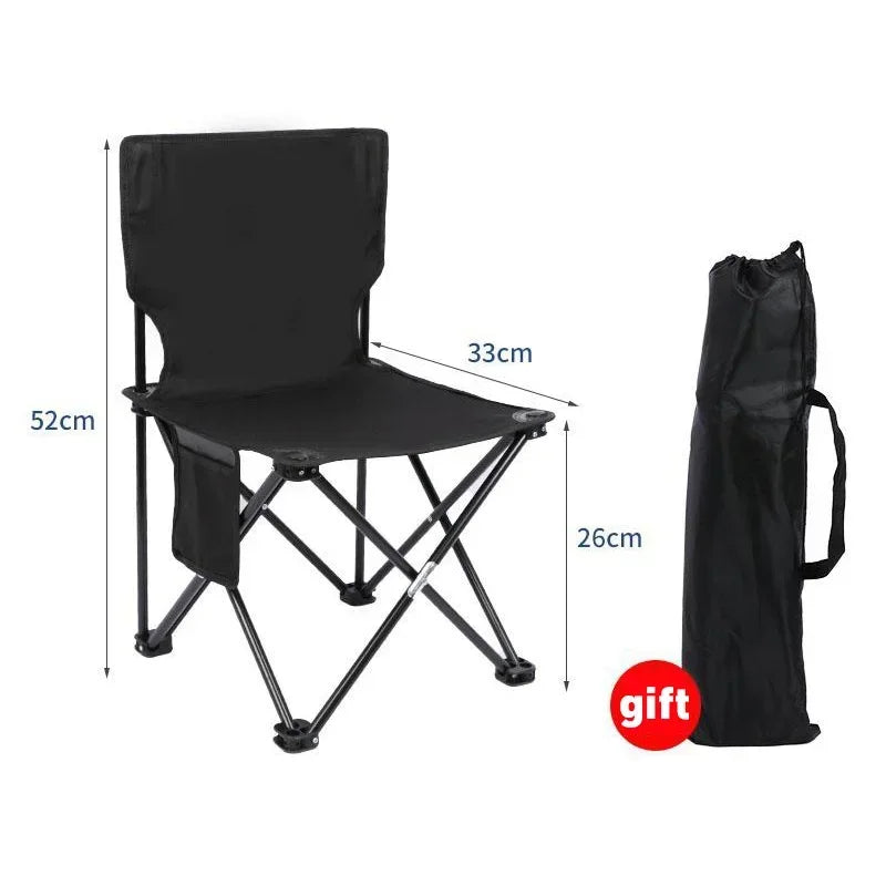 Portable Folding Outdoor Chair — Lightweight Camping Seat with Storage Bag
