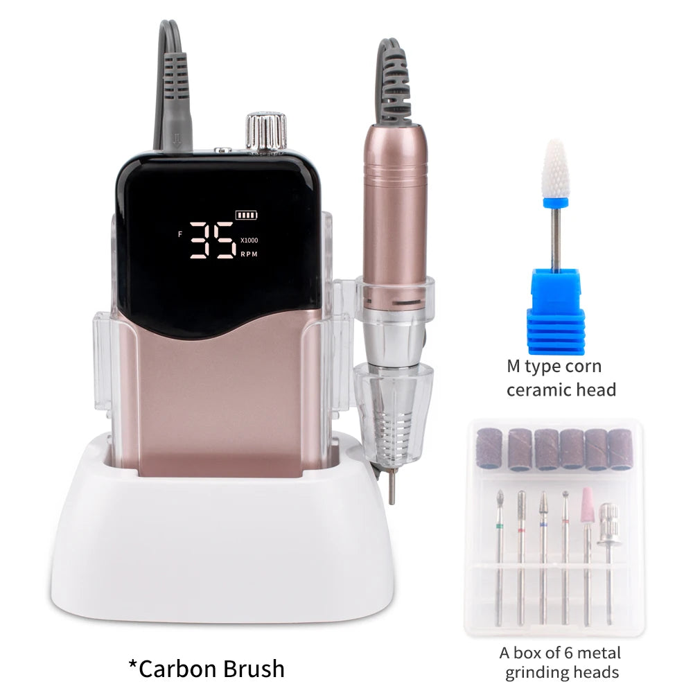 SIMINAIL Professional Electric Nail Drill — 35000RPM Cordless Manicure Machine
