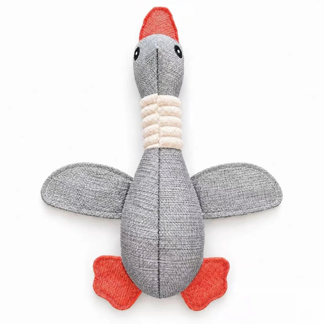 Plush Goose Pet Toy — Squeaky & Crinkly Chew Toy for Dogs and Cats