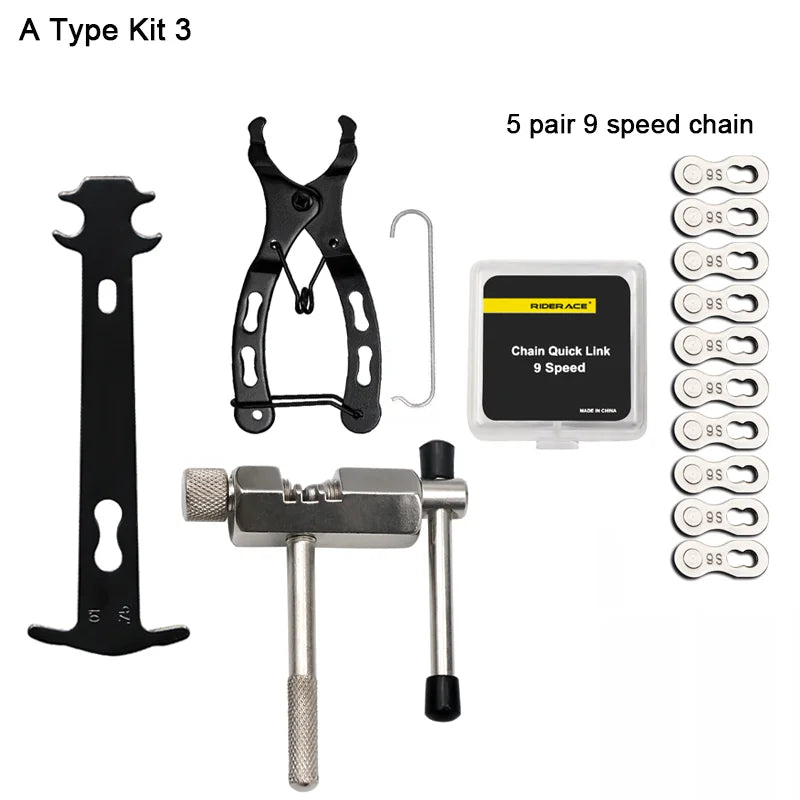 riderace Bicycle Repair Tool Kit — Chain Breaker & Wear Checker Set