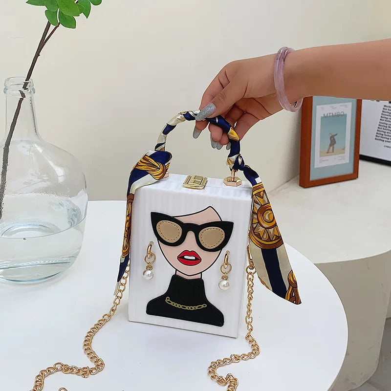 Permanently Leather Evening Bag — Luxury Box Clutch for Parties