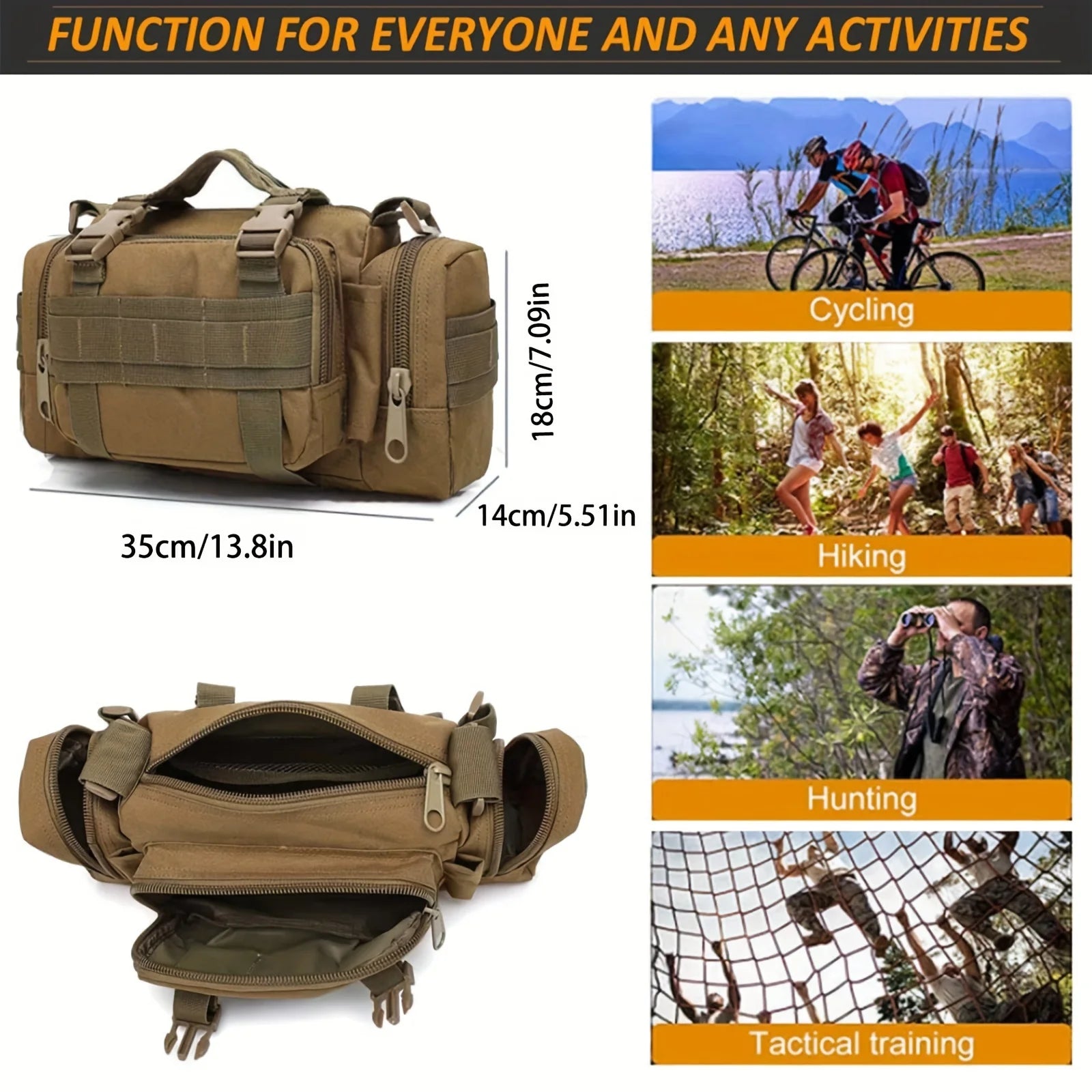 Waterproof Waist Fanny Pack — Versatile Cross-Body Sling Bag for Outdoor Adventure