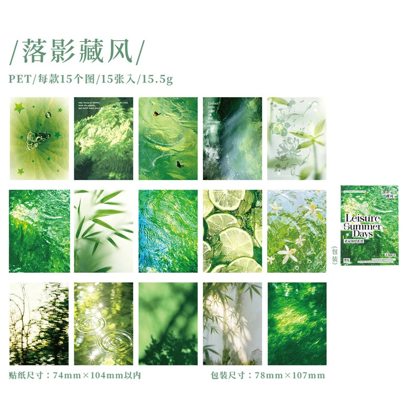 Natural Landscape Scrapbooking Paper — 15 Piece Vintage Collage Set
