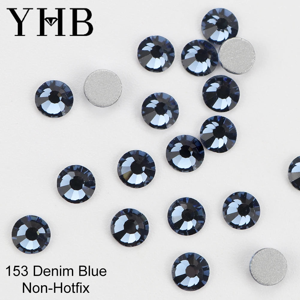 YHB Crystal Flat Back Rhinestones — Glitter Gemstones for Nails and Fabric